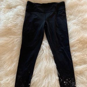 Ivivva leggings black with silver dots, size 12